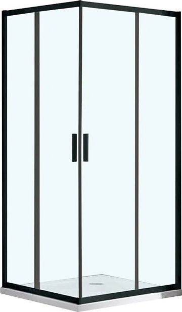 Душевой уголок Vincea Garda VSS-1G100CLB 100x100, профиль чёрный, стекло прозрачное