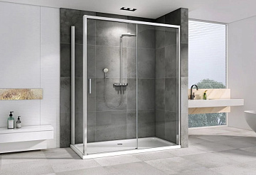 Душевой уголок Abber Komfort AG93150-S92 150x90, профиль хром, стекло прозрачное