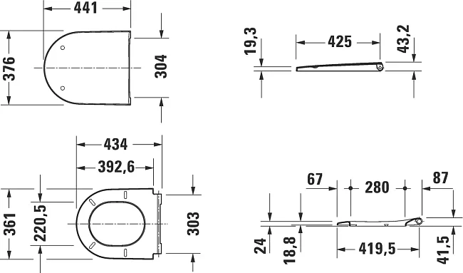 Крышка-сиденье Duravit D-Neo 0021690000 с микролифтом Sancos — Оригинал