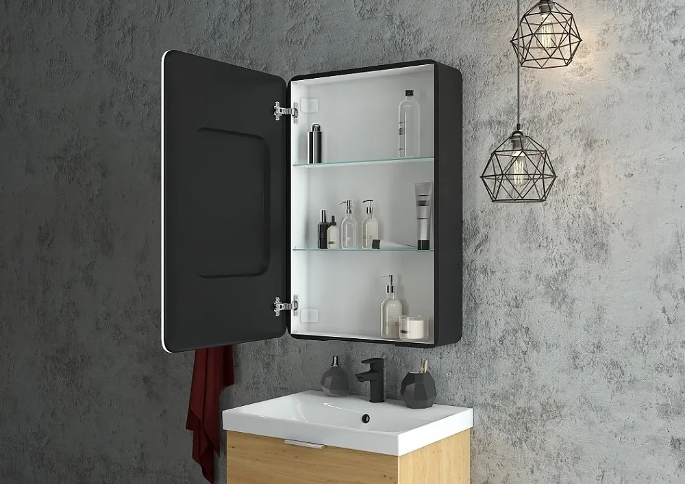 Зеркало-шкаф Art&Max Lecce 57 L с подсветкой Sancos — официальный сайт