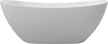 Ванна из искусственного камня WHITECROSS Onyx C 160x75 см, отдельностоящая, белая, овальная, с донны