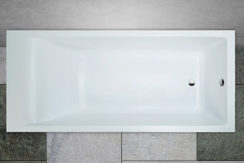 Ванна из искусственного камня Marmo Bagno Алесса 170x75 см, встраиваемая, белая, на ножках