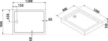 Поддон для душа Cezares Tray TRAY-A-AH-120/90-15-W0 120x90