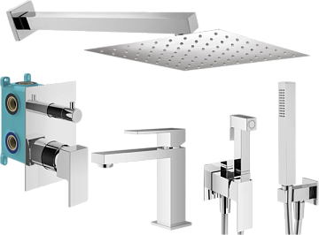 Комплект для ванной Plumberia Selection Tag KITZTG18CR53 С ВНУТРЕННЕЙ ЧАСТЬЮ, хром