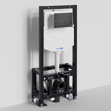 Система инсталляции для унитазов Wasserkraft Dill 61TLT.010.ME.MB04, с кнопкой смыва матовой черной