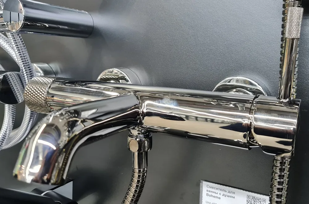 Смеситель для ванны с душем Boheme Uno 463-SGM, shine gun metal Sancos — официальный сайт