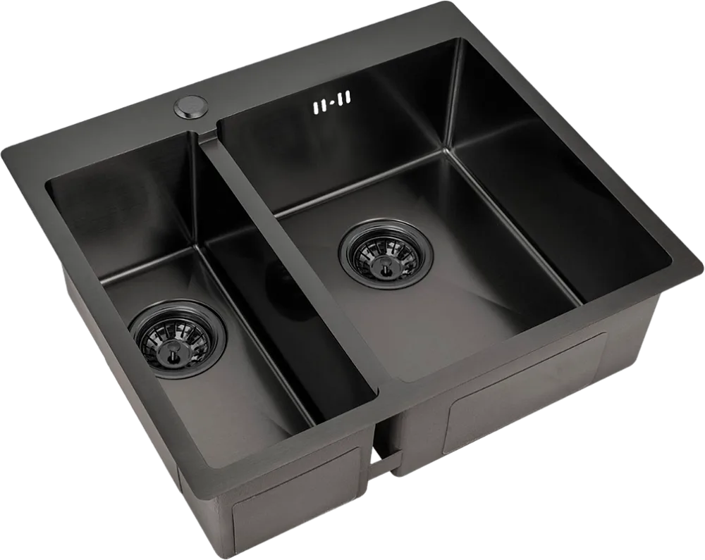 Мойка кухонная Zorg Inox PVD 59-2-51-R GRAFIT R, графит Sancos — официальный сайт