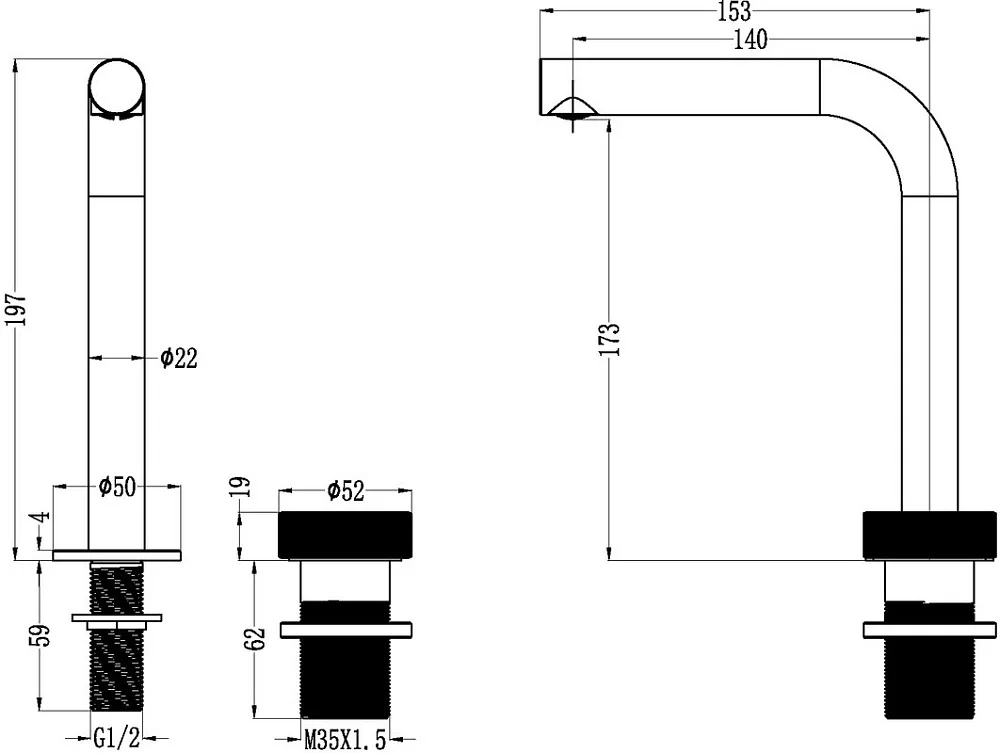 Смеситель для раковины Boheme Tech 158-B black Sancos — официальный сайт