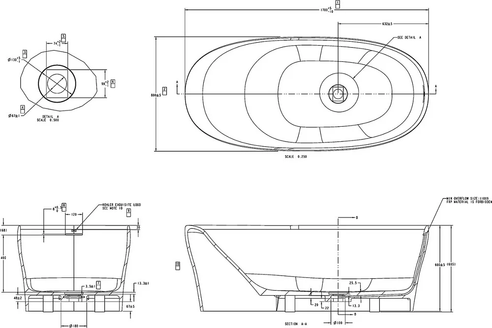 Ванна из искусственного камня Allen Brau Krion Neo 170x80 см, отдельностоящая, матовая белая, овальн Sancos — официальный сайт