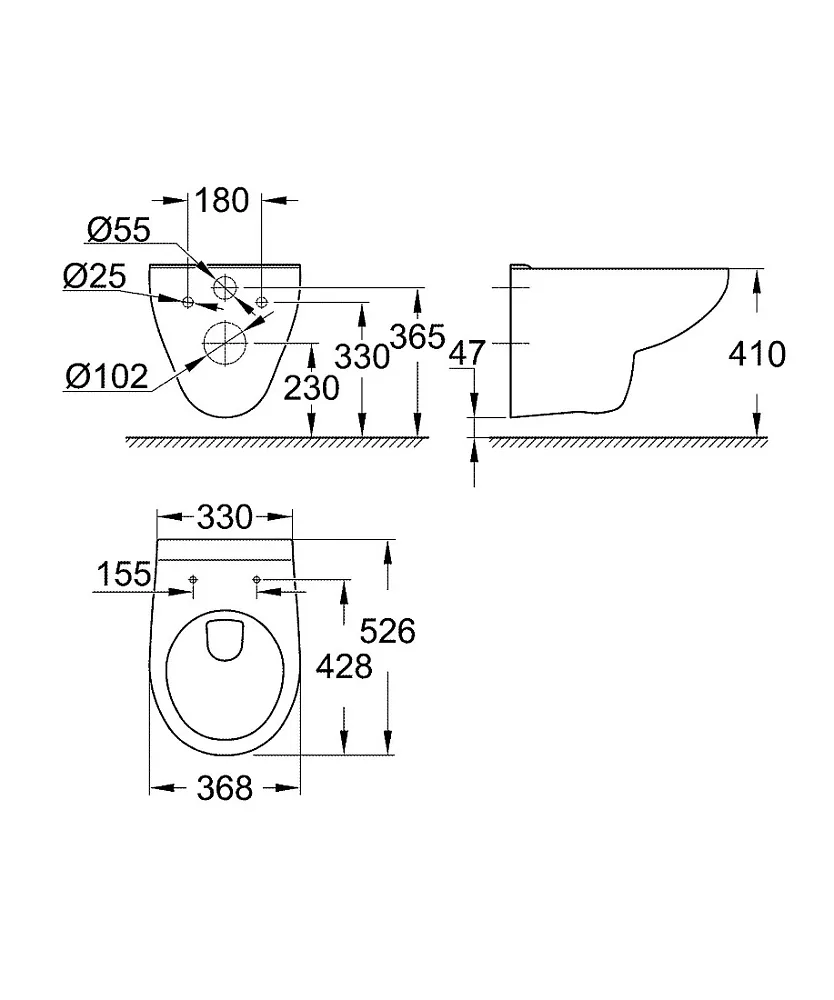 Чаша для унитаза подвесного Grohe Bau Ceramic 39491000 Sancos — официальный сайт