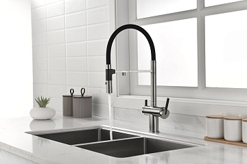 Смеситель для кухни Paulmark Gravity Gr213888-BS, брашированная нерж.сталь