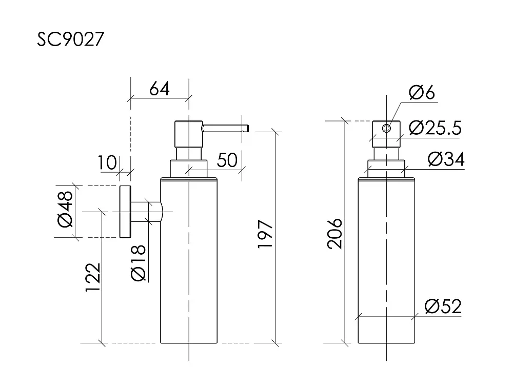 Дозатор для жидкого мыла Sancos Base SC9027CH хром Sancos — официальный сайт