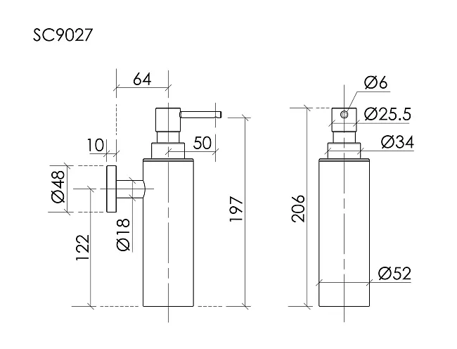 Дозатор для жидкого мыла Sancos Base SC9027CH хром Sancos — Оригинал