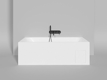 Ванна из искусственного камня Salini Orlanda Kit 170x70 см, встраиваемая, матовая белая, на ножках, 