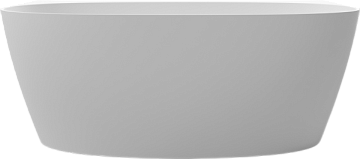 Ванна из искусственного камня WHITECROSS Pearl A 155x80 см, пристенная, матовая белая, овальная, с д
