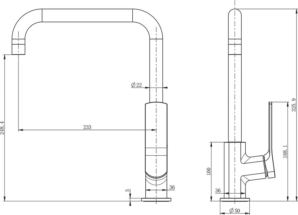 Смеситель для кухни Wonzon & Woghand WW-L1006-CR хром Sancos — официальный сайт