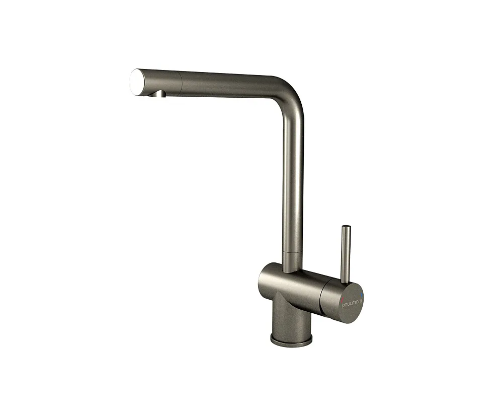 Смеситель для кухни Paulmark Spring Sp212067-GM, вороненая сталь Sancos — официальный сайт