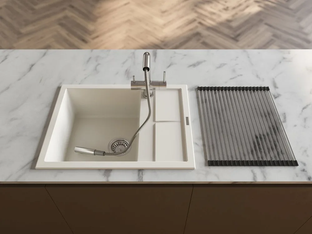 Мойка кухонная Omoikiri Sumi 65A-WH белая Sancos — официальный сайт