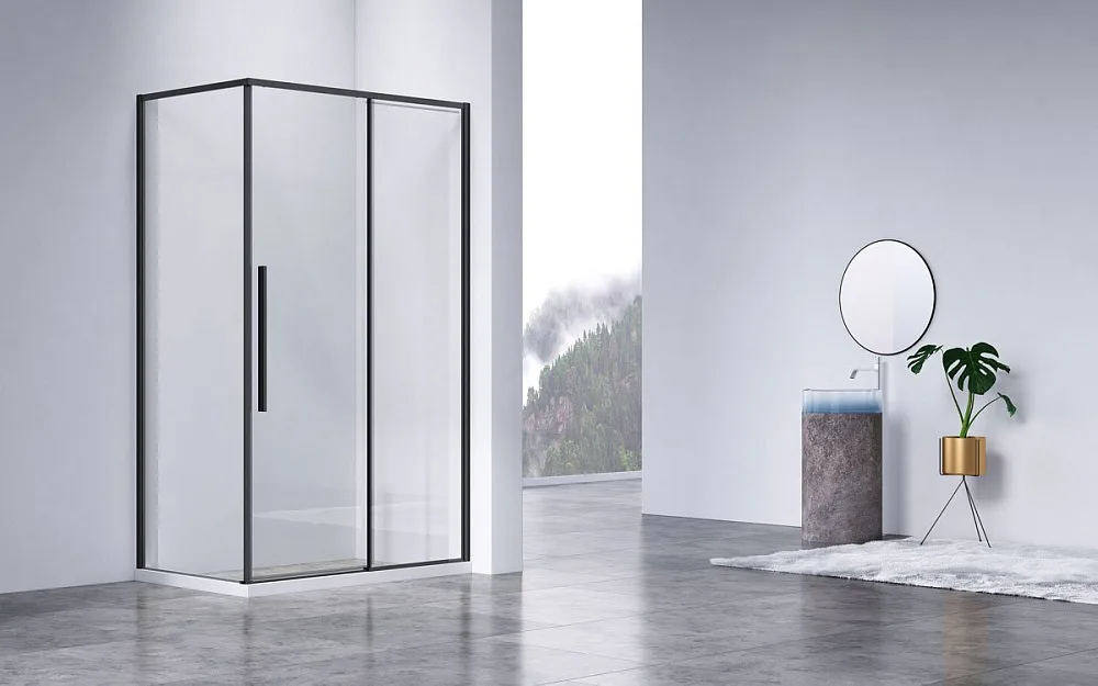 Душевой уголок Vincea Slim-N VSR-4SN8014CLB 140х80 см, профиль черный Sancos — официальный сайт