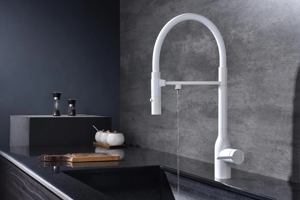 Смеситель для кухни Paulmark Magneto One Ma213188-WH белый Sancos — официальный сайт