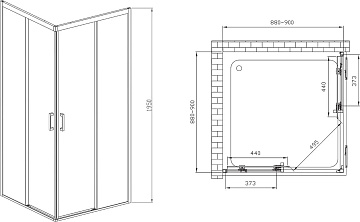 Душевой уголок Vincea Soft VSS-3SO900CLB 90x90, профиль чёрный, стекло прозрачное