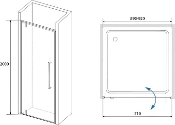 Душевой уголок RGW Stilvoll SV-02+80 см (89-92)x80x200 профиль хром, стекло прозрачное
