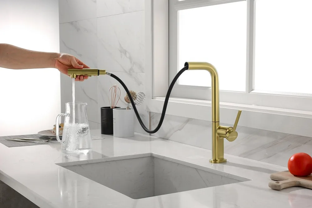 Смеситель для кухни Paulmark Neo Ne214419-BG брашированное золото Sancos — официальный сайт