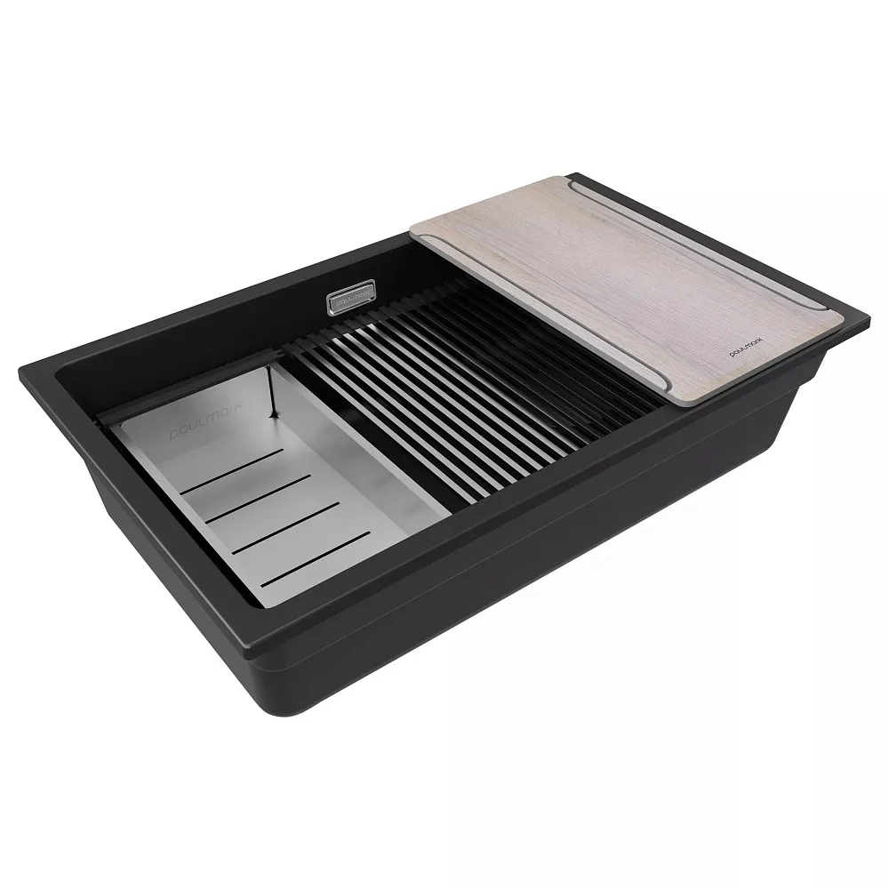Мойка кухонная Paulmark Lumi-Multi Sink 74 Uni LU-MULTI 74-BLM черный Sancos — официальный сайт