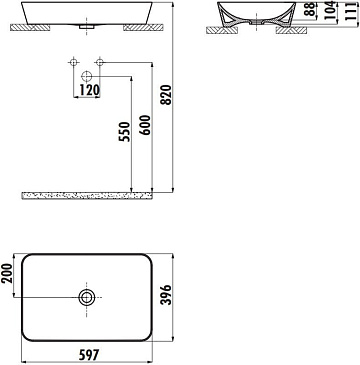Накладная раковина Creavit Ultra UL060-00CM00E-0000 капучино