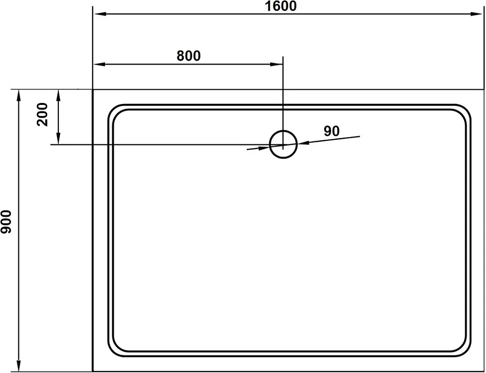 Поддон для душа Cezares Tray SMC TRAY-M-AH-160/90-35-W Sancos — официальный сайт