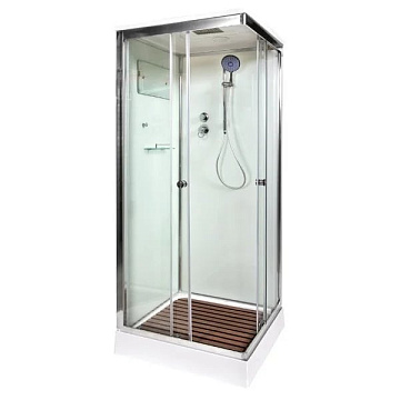 Душевая кабина DTO K401S 100х100, профиль хром, стекло прозрачное