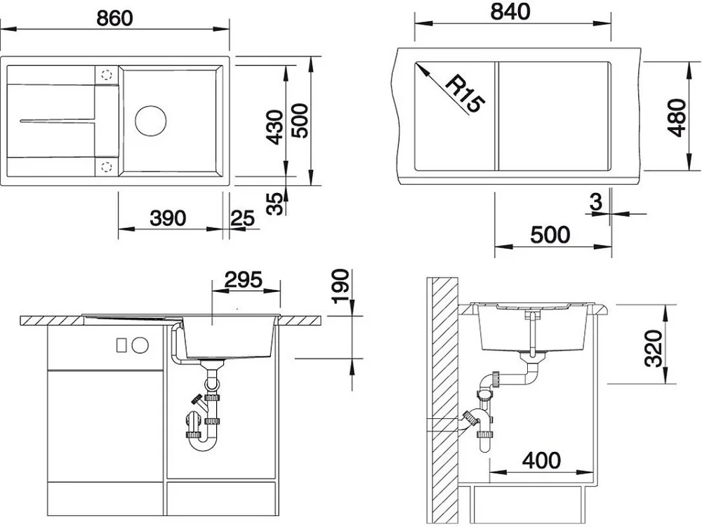 Мойка кухонная Blanco Metra 5S 513044 антрацит Sancos — официальный сайт