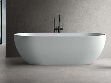 Ванна из искусственного камня Uni-Flo Oval 175x76 см, отдельностоящая белая матовая