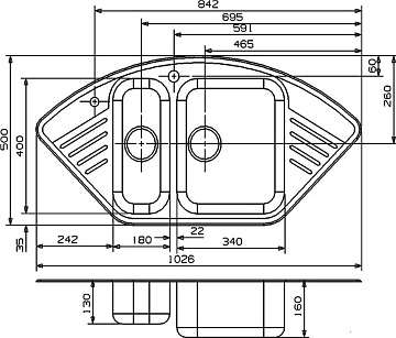 Мойка кухонная Reginox Empire R15 LUX KGOKG Right сталь