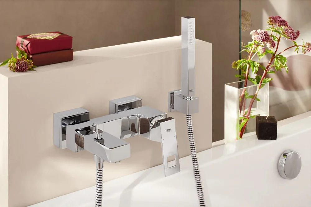 Смеситель для ванны с душем Grohe Eurocube 23141000 Sancos — официальный сайт