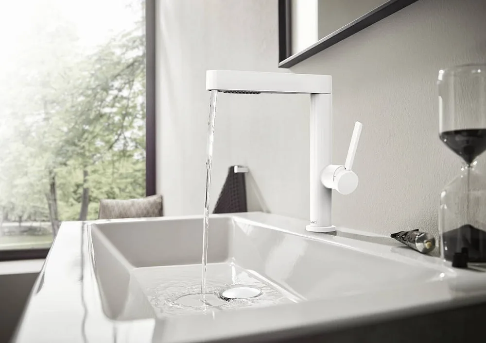 Смеситель для раковины Hansgrohe Finoris 230 76063700 матовый белый Sancos — официальный сайт