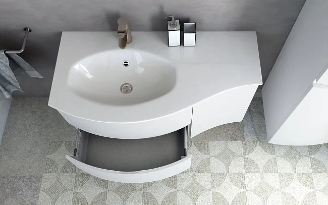 Мебельная раковина Cezares 50153 104х52 L bianco Sancos — Оригинал