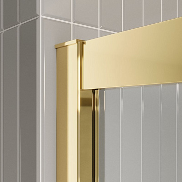 Душевая дверь в нишу BelBagno Luce BF-1-120-C-ORO профиль золото, стекло прозрачное
