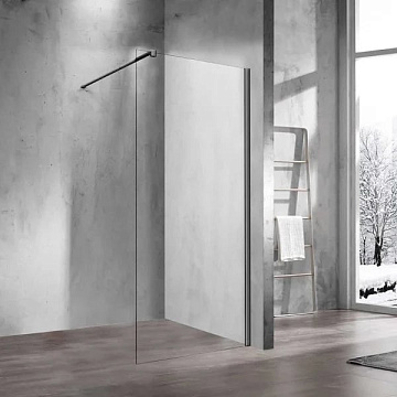 Душевая перегородка Vincea Walk-in VSW-1H100CLGM 100 см, профиль вороненая сталь, стекло прозрачное