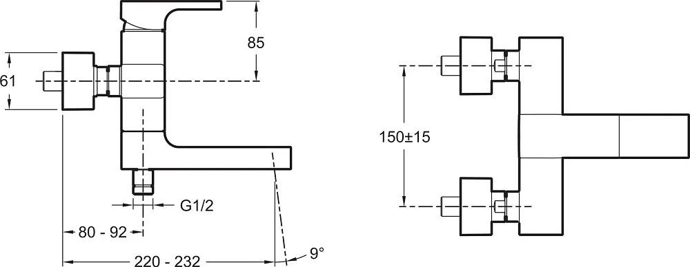 Смеситель для ванны с душем Jacob Delafon Strayt E45370-CP Sancos — официальный сайт
