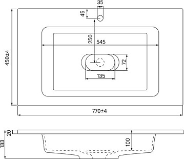 Мебельная раковина IDDIS Wash Basin 450 80