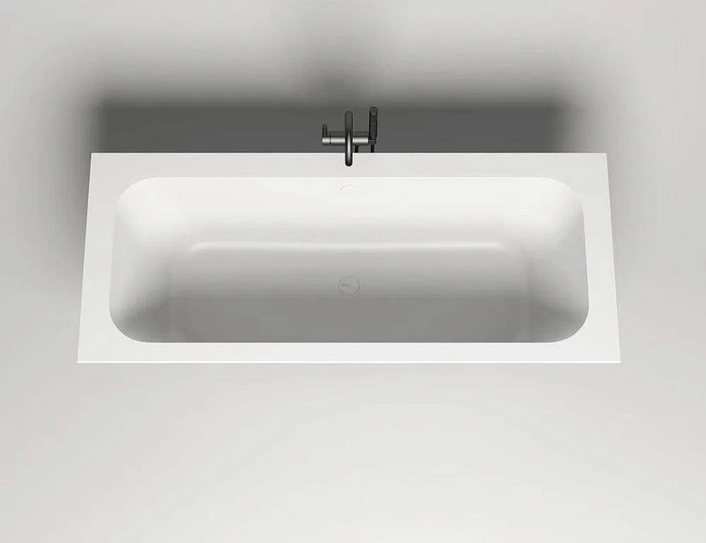 Ванна из искусственного камня Salini Orlanda Axis S-Sense 180x80 см, встраиваемая, матовая белая, на Sancos — официальный сайт