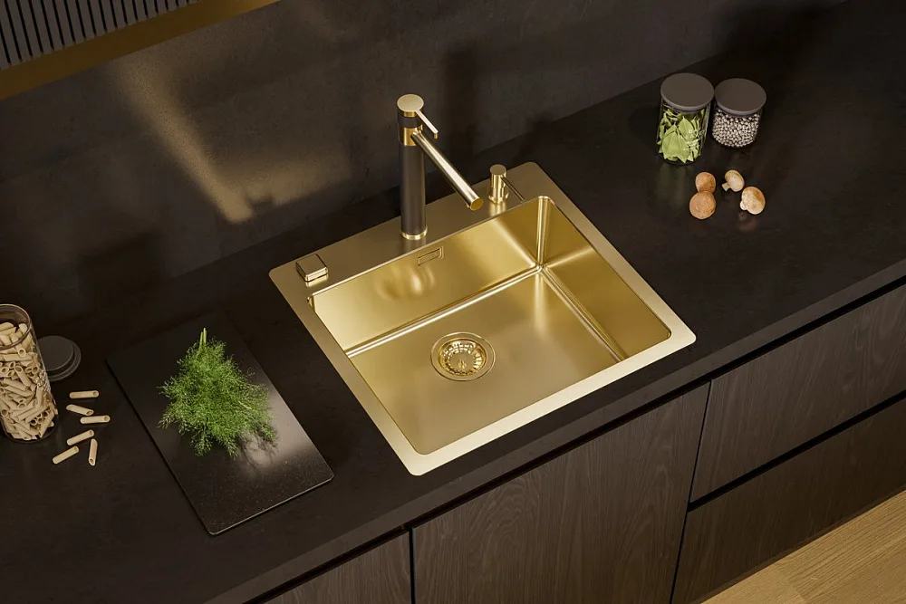 Смеситель для кухни Alveus Zina 1136509 золото Sancos — официальный сайт