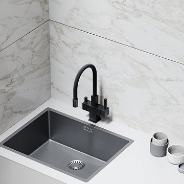 Смеситель для кухни Sancos Arno SC4005MB с гибким изливом, матовый черный