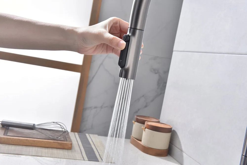 Смеситель для кухни Paulmark Universal Un213880-GM вороненая сталь Sancos — официальный сайт