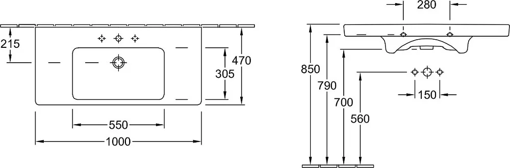 Мебельная раковина Villeroy & Boch Subway 2.0 7175 A0R1 alpin CeramicPlus Sancos — официальный сайт