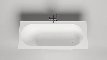 Ванна из искусственного камня Salini Ornella Kit 180x80 см, встраиваемая, матовая белая, со сливом-п