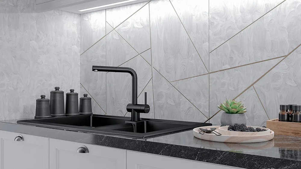 Смеситель для кухни Paulmark Dosse Do214418-AN антрацит Sancos — официальный сайт