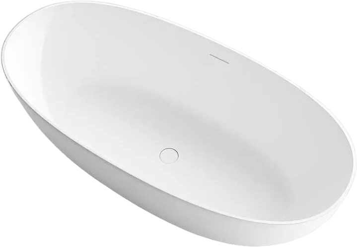 Ванна из искусственного камня Vincea VBT-6S01MW 170x75 см, отдельностоящая, матовая белая, овальная, Sancos — Оригинал
