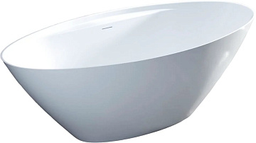 Ванна из искусственного камня Salini Diva S-Stone 180x85 см, отдельностоящая, матовая белая, овальна